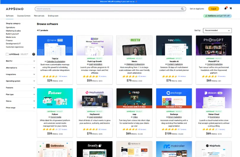 AppSumo Discover products Stay weird